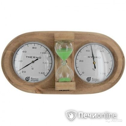 Термометр с гигрометром Банные штучки Банная станция с песочными часами в Санкт-Петербурге